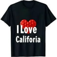 thumbnail image 2 of Women's Cotton Short Sleeve T-Shirt with Textured Red Heart Design & ' I Love California ' Print - Stylish Casual Tee, 2 of 6