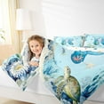 thumbnail image 4 of Feelyou Blue Initial R Twin Comforter Sets, Ocean Axolotl Animal Bedding Set, 2 Pieces, 4 of 8