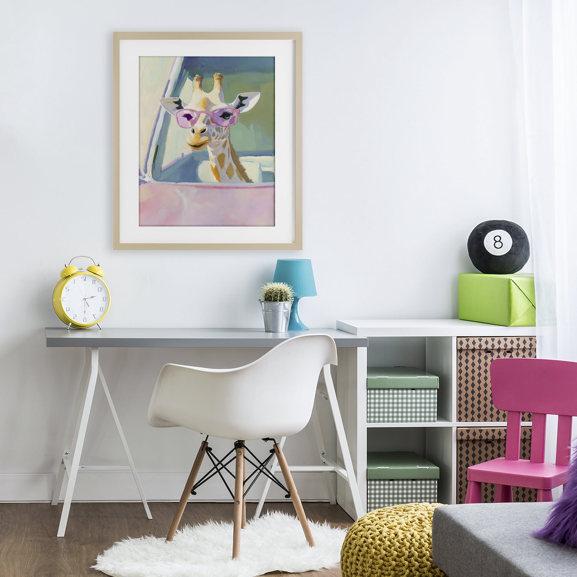 Stupell Industries Giraffe Car Ride Birch Framed Print Under Glass, design by The Prints Vibe