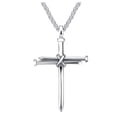 thumbnail image 5 of Necklaces for Womennecklaces & Pendants Men's Stainless Steel Nail Pendant Necklace with 24 Inch Chain Polished Silver, 5 of 10