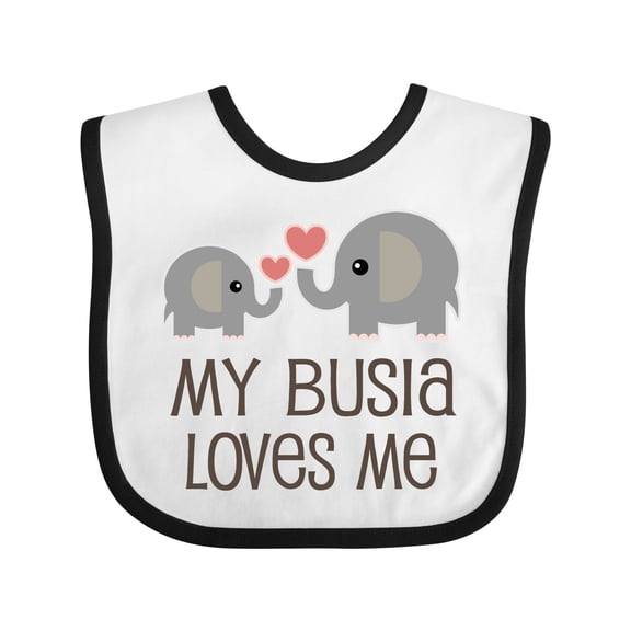 Inktastic My Busia Loves Me Childs Boys or Girls Baby Bib