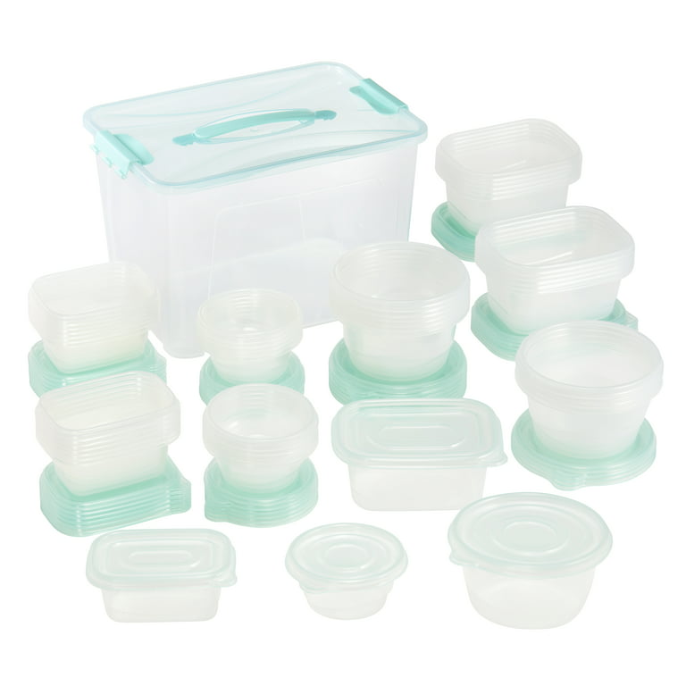 30-Piece Plastic Food Storage Container Set, Aqua