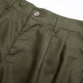 thumbnail image 5 of Dwelliawo Linen Shorts for Men Elastic Waist 9" Flat Front with Pockets Shorts Casual Beach Outfits Cotton Linen Pleat-Front Classic Army Green L, 5 of 6
