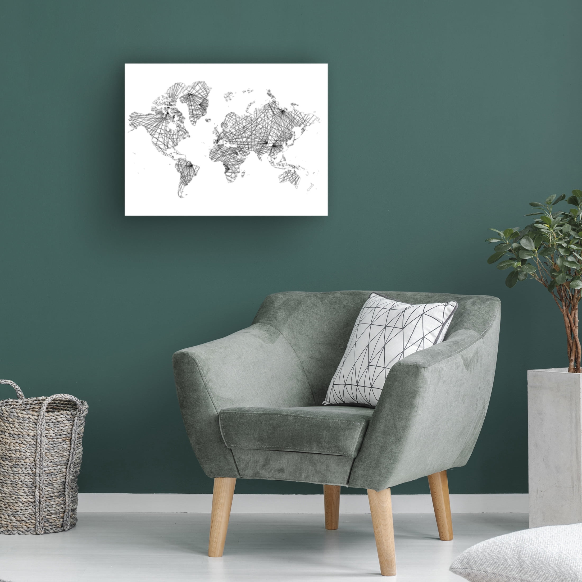 Canvas Wall Art - Jennifer Goldberger 'Global Matrix' Wall Art for Living Room, Bedroom, or Office Décor by Trademark Fine Art - 32 x 24 Inches