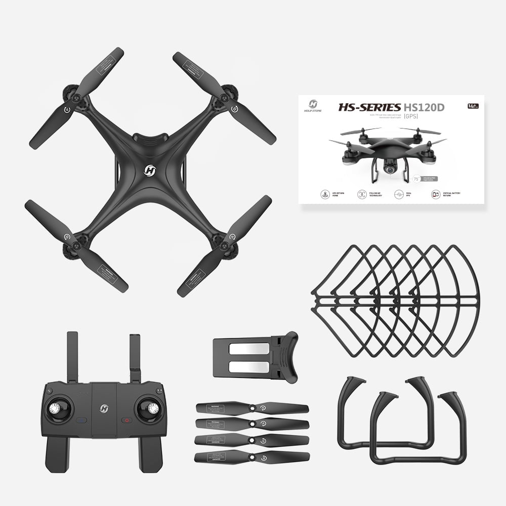 Holy Stone HS120D GPS Drone with 2K Camera and video for Adults GPS Return Home, RC Quadcotper Helicopter for Kids Beginners 18 Min Flight Time with Follow Me Selfie Functions