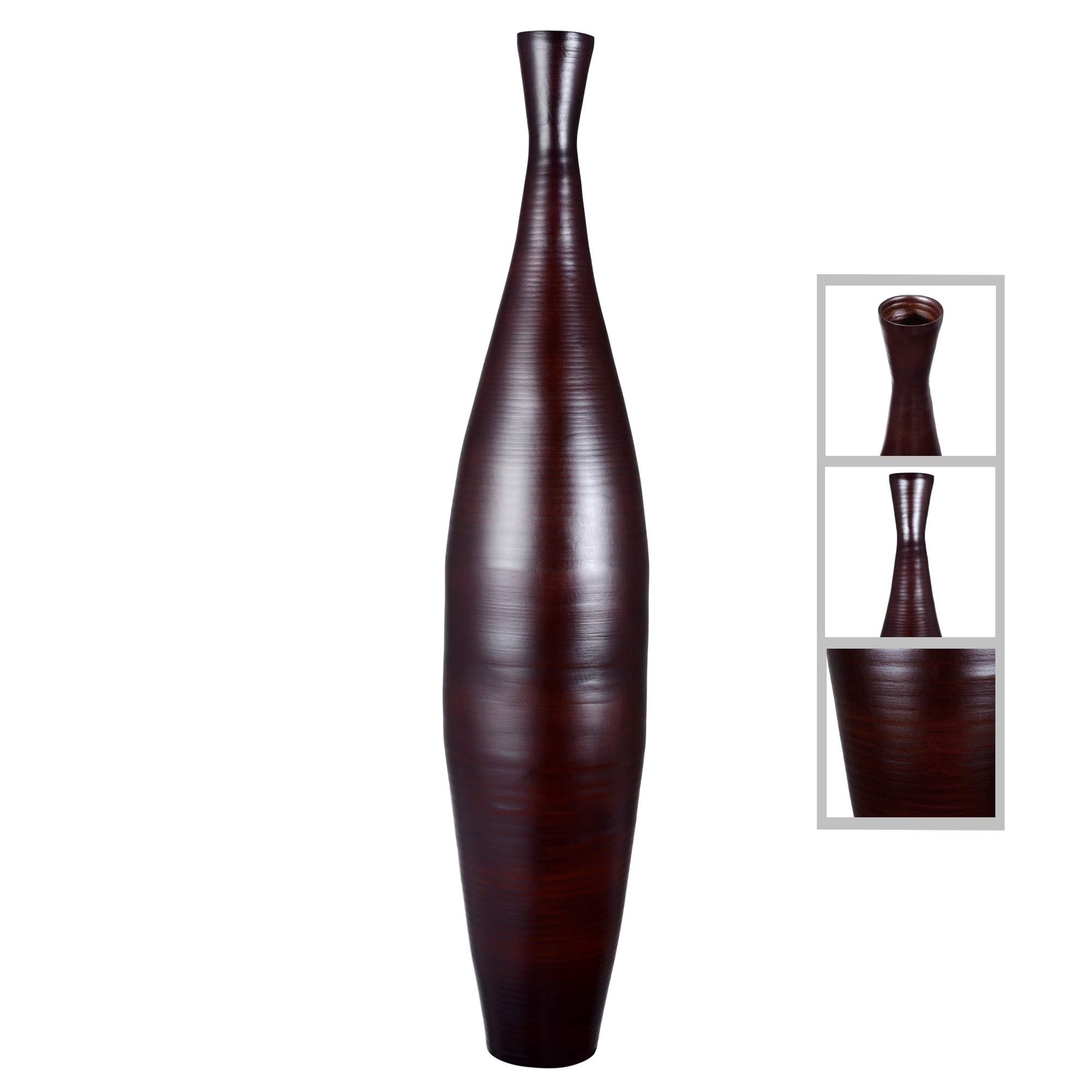 Villacera Handcrafted 35-Inch-Tall Sustainable Bamboo Floor Vase (Brown)