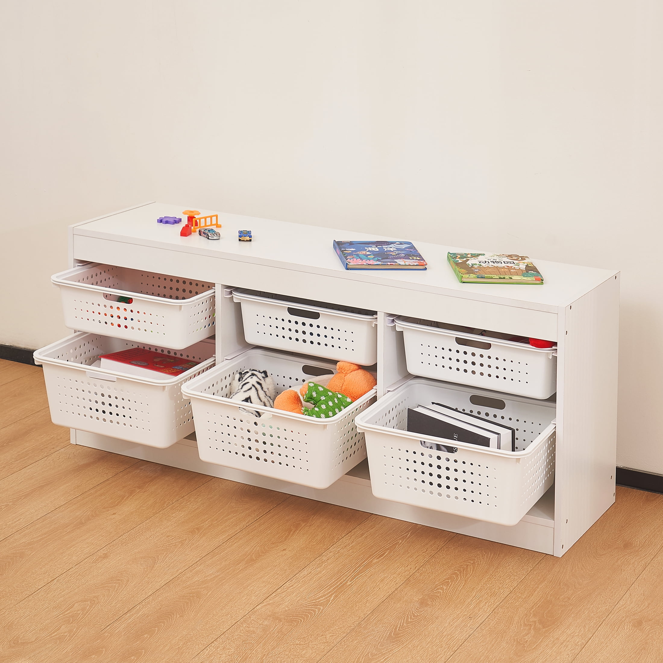 yunn⭐︎kids LIFE Your Zone Kids Sliding Bin Organizer with 4 Storage Bins, Pink