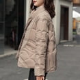 thumbnail image 6 of Hueook Womens Fleece Jacket Womens Coats and Jackets Women's Casual Colored Long-sleeved Capless Jacket Khaki 3X, 6 of 6