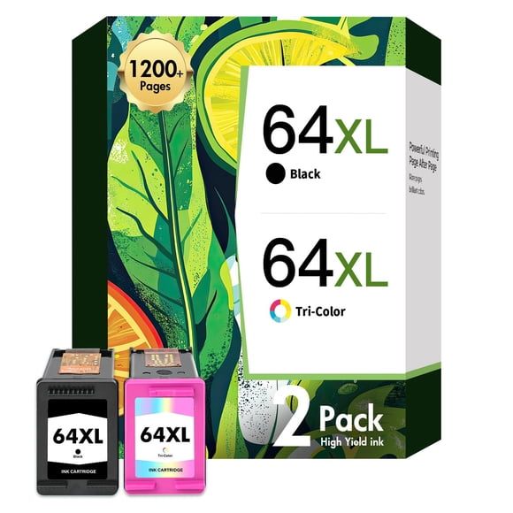 Combo de cartuchos de tinta Inkalfa 64XL negro y tricolor
