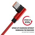 thumbnail image 4 of Linjieee Usb3 Extension Cable 2ft Type C Wire Small Extension Cord USB C Cable Right Angle 90° Elbow Nylon Braided USB A To C 66W Fast Charging Cable, 4 of 8