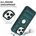 thumbnail image 2 of ELEHOLD for iPhone 12 Pro Max Leather Case Luxury Premium PU Leather Logo Cutout View Full Coverage Slim Lightweight Non-Slip Shockproof Protective Case for iPhone 12 Pro Max,green, 2 of 6