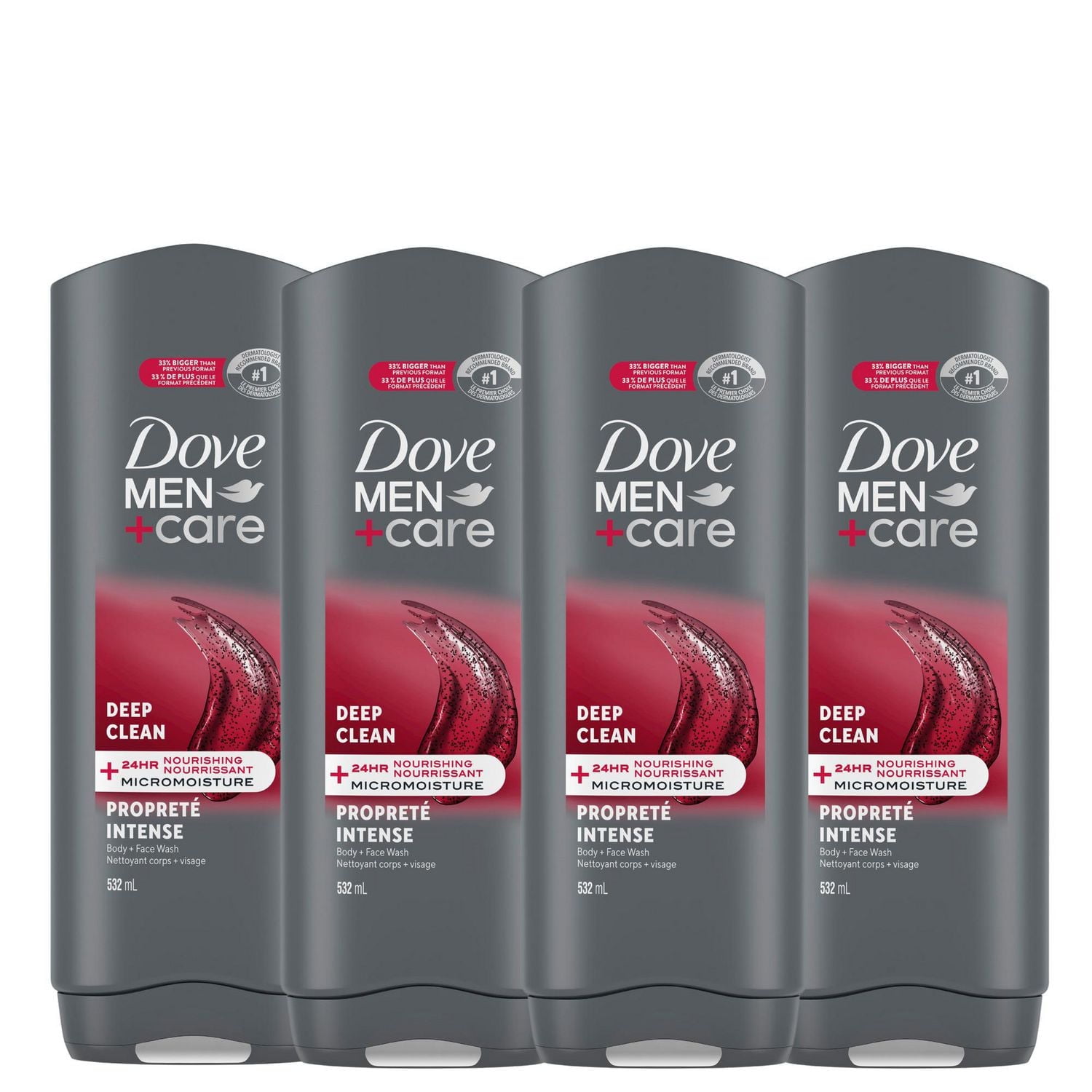 Dove Men+Care Exfoliating Body Wash Deep Clean for Men, with 24-Hour Nourishing Micromoisture Technology Body Wash, 532mL