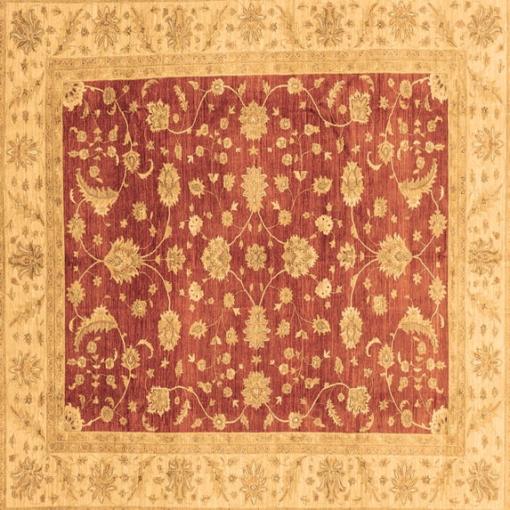 Ahgly Company Indoor Square Oriental Brown Modern Area Rugs, 6' Square