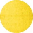 thumbnail image 1 of Ahgly Company Indoor Round Oriental Yellow Traditional Area Rugs, 7' Round, 1 of 4