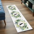 thumbnail image 4 of Letter A Runner Rugs 2x6 ft Alphabet Green Eucalyptus Leaves Plant Simple Washable Hallway Rugs Non-Slip Floor Mats Absorbent Carpet Bedside Runners for Bedroom Kitchen Bathroom Laundry Room, 4 of 9