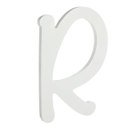 9 inch White Wood Letter R: Brush Font