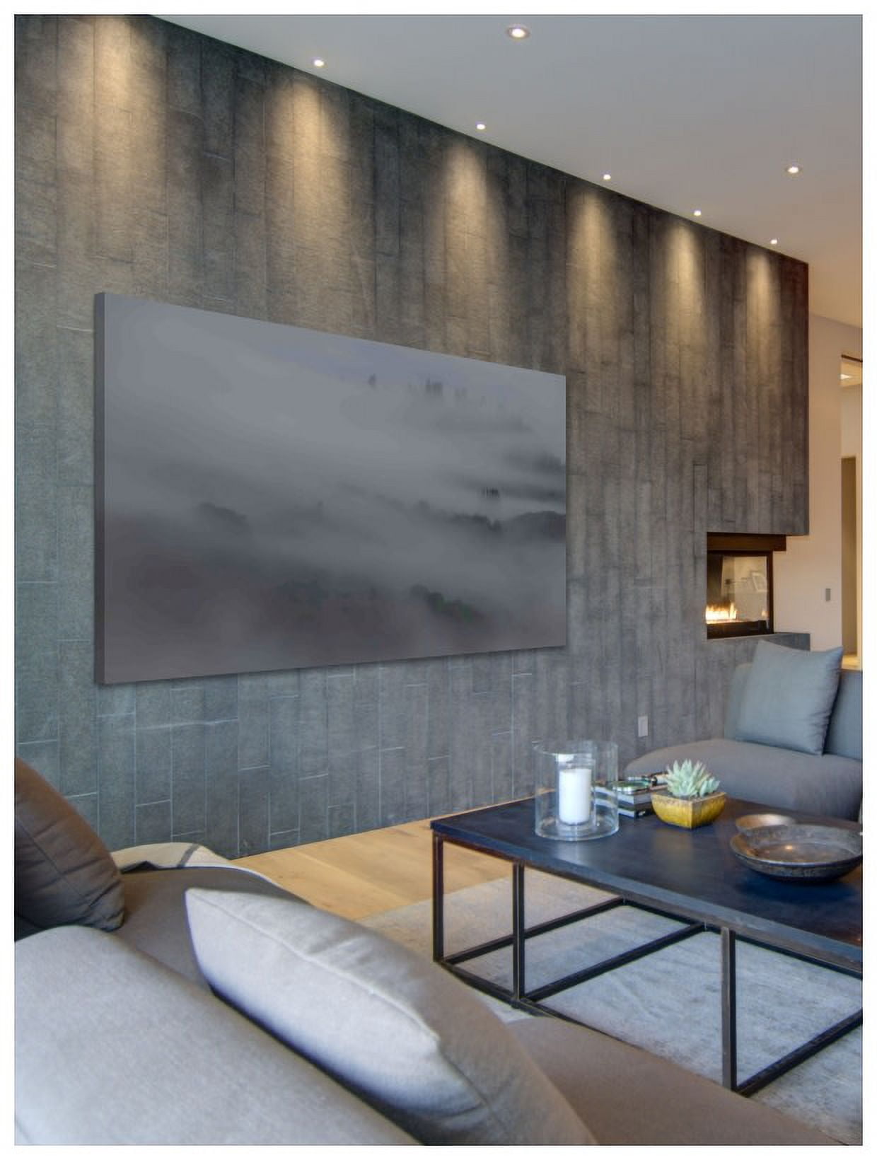 MARMONT HILL  - Handmade Peeking Through the Mist Painting Print on Canvas 36 x 18