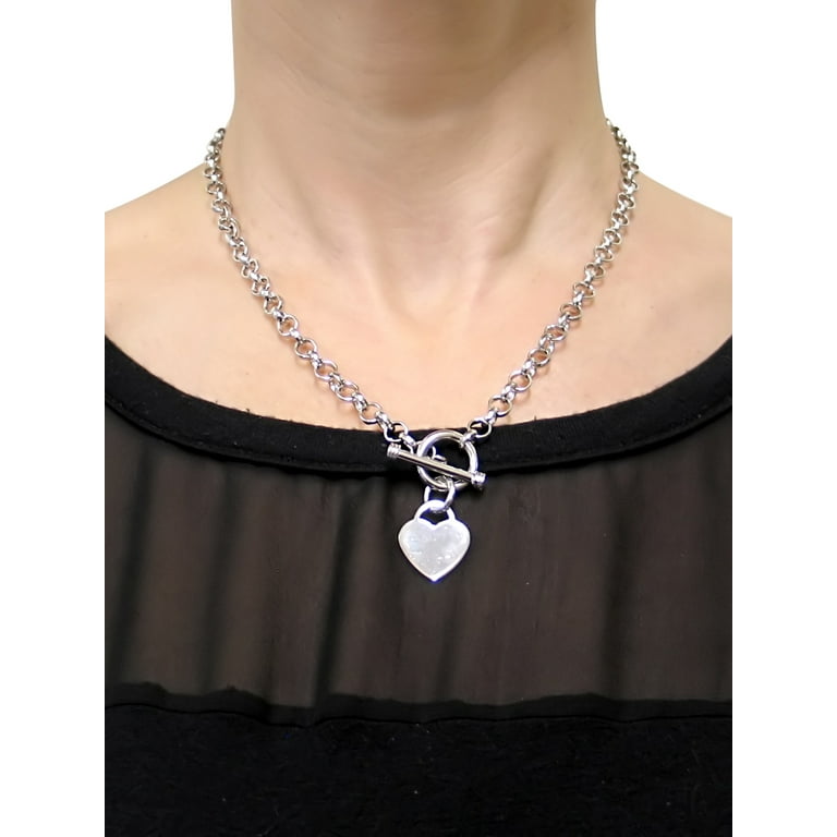 Heart toggle necklace deals and bracelet set