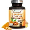 Turmeric Curcumin Ginger Bioperine 95% Curcuminoids 1950mg with Black Pepper for Best Absorption, Anti-Inflammatory Joint Support, Vegan Turmeric Extract, Turmeric Supplement Pills - 240 Capsules