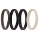 thumbnail image 2 of Juego de anillos de boda de silicona con líneas apilables -Negro-Blanco de ROQ para mujer - Anillo de 4 x 5 mm, 2 of 2