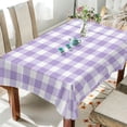 thumbnail image 5 of 60x120 Inch Tablecloth Polyester Square Tablecloth for Home Kitchen Dinner Decor Purple and White Plaid, 5 of 9