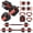 Black and Red, variant on MAROUTE 4-in-1 Adjustable Dumbbell Set 66 lbs – Home Gym: Dumbbell, Barbell, Kettlebell & Push-Up Stand, Anti-Slip, Red and Green