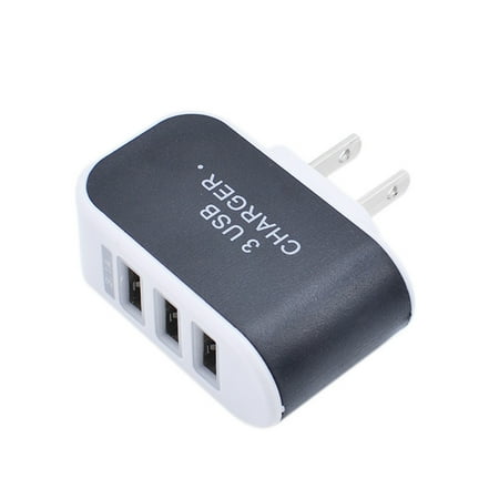 Universal Ac Travel Adapter - Universal 3 Ports USB Wall Charger Home Travel AC Charger Adapter US-Plug for Tablets Smartphones