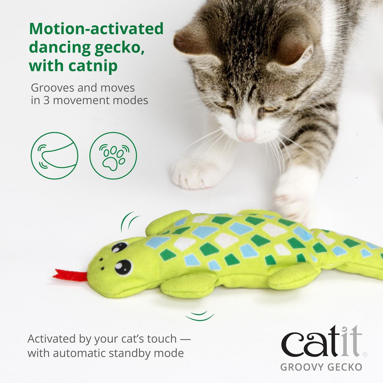 Catit Groovy Gecko, Motion Activated Cat Toy