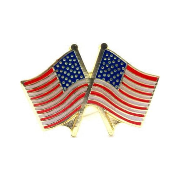 United States Flags Crossing Lapel Hat Pin Patriotic USA PPM560R (1 pin)