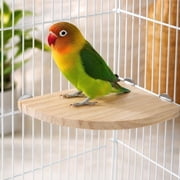 Flat Bird Perch, Wood Flat Perches for Bird Cages, Bird Platform, Parrot Perch for Parakeet Conure Cockatiel Budgie, Natural Wood Cage Accessories(S)