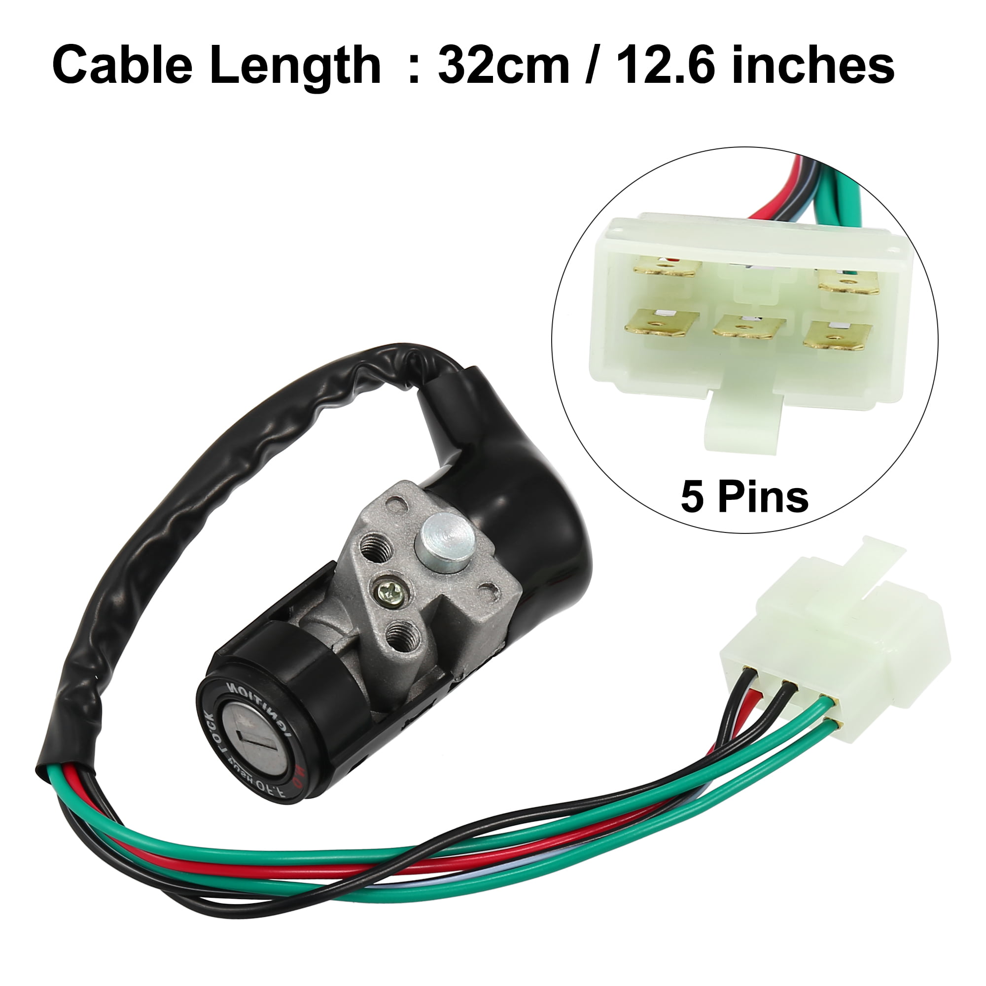 Ignition Switch Lock W/Key 2 Wire Two Position Replacement For E-Bike & Stickers 