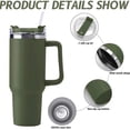 thumbnail image 4 of 40 oz Tumbler with Handle and Straw, Travel Mug for Car, Stainless Steel Tumblers Reusable Vacuum Quencher Tumbler for adults, 4 of 7