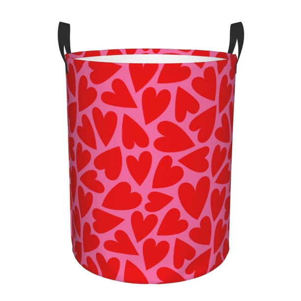 Fotbe Heart Cesto de Ropa con Asas, Cesto Impermeable de Gran Capacidad, Bolsa de Lavado para Dormitorio, Cesto de Ropa con Ruedas y Asas-Medium