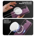 thumbnail image 3 of Wallet Case for Samsung Galaxy S24 FE Compatible with Mag-Safe for Men Women, Detachable Magnetic 2-in-1 PU Leather Wallet Phone Case Cover with Folio Card Slot Holder for Galaxy S24 FE, Purple, 3 of 8