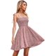 thumbnail image 1 of Vestido corto sin mangas con lunares y hombros descubiertos para mujer Floral rosa polvoriento CH Floral rosa polvoriento CH Xishao ropa, 1 of 2