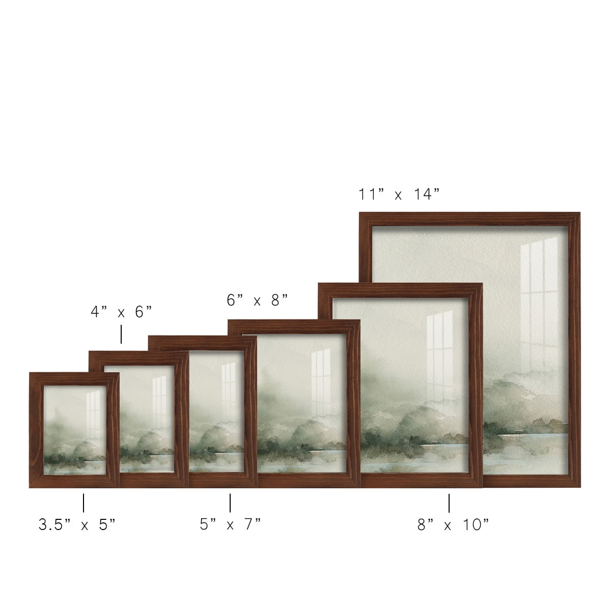 Heavy Fog I - Framed Print w/glass - Chestnut