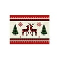 4X Placemats， Waterclor Green Buffalo Plaid Christmas Trees Placemats