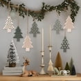 thumbnail image 4 of BESTSKY 6Pcs Neutral Christmas Tree Ornaments 5.9 Inch Sage Green Hanging Decorations Boho Modern Silicone Christmas Ornaments with Ropes for Xmas Tree Winter Crafts, 4 of 7