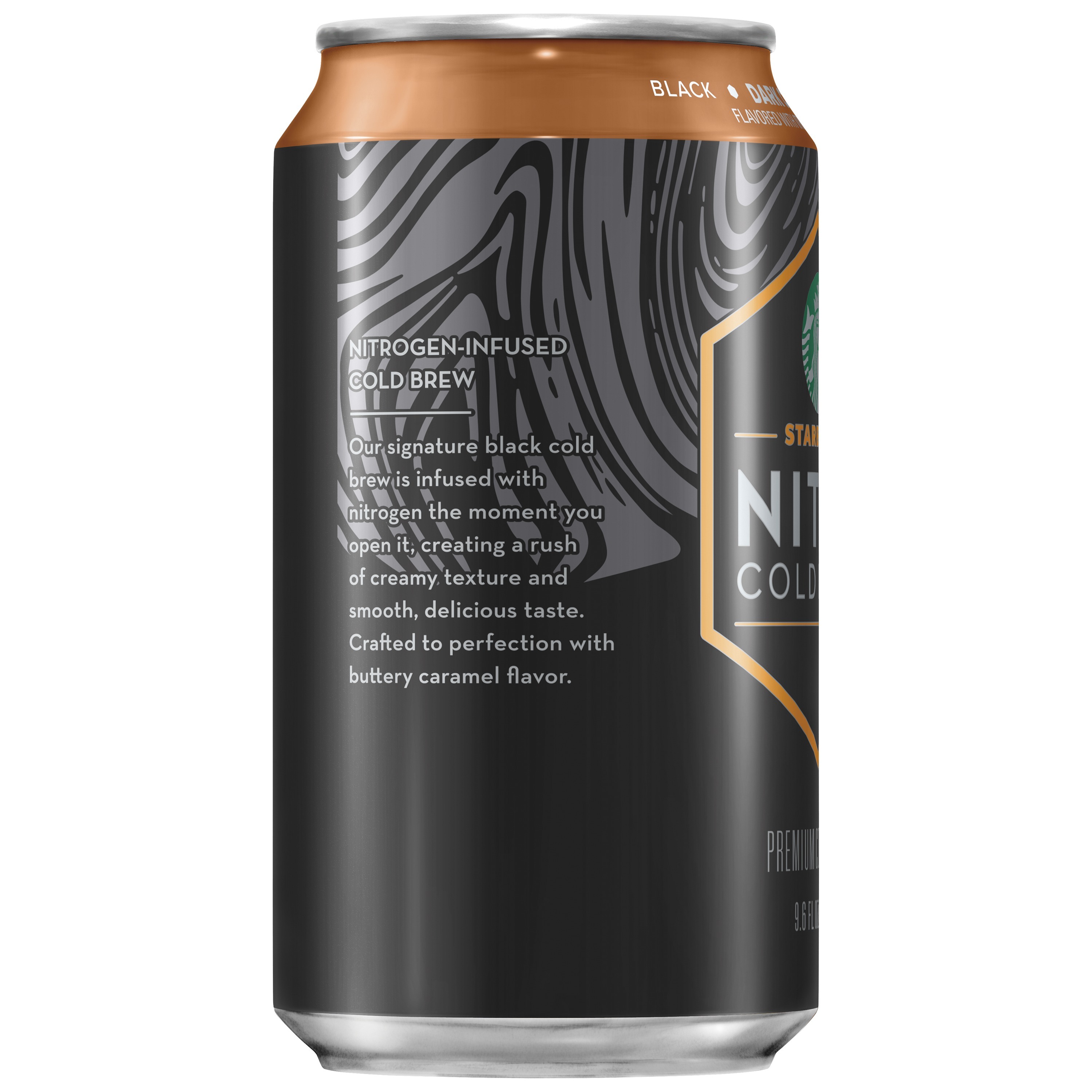 Starbucks Nitro Cold Brew Black Dark Caramel Premium Iced Coffee Drink, 9.6 oz 8 Pack Cans - image 5 of 7