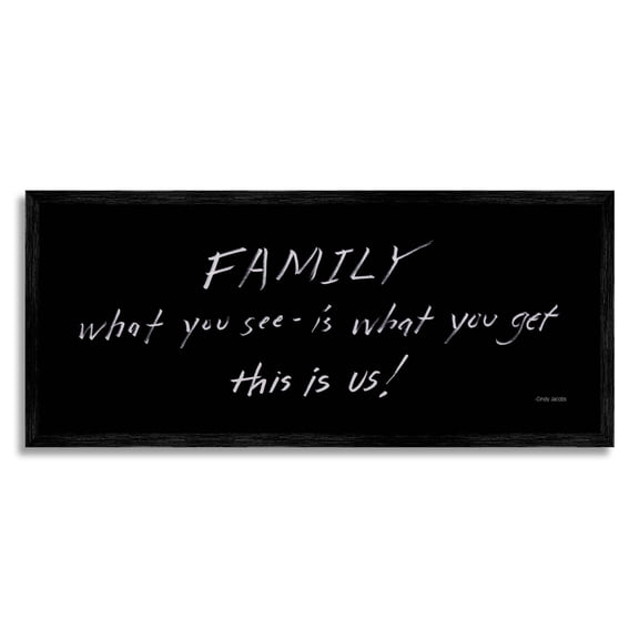 Stupell Industries Family This Is Us Chalkboard Writing Style Phrase Graphic Art Black Framed Art Print Wall Art, Design by Cindy Jacobs