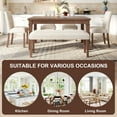 thumbnail image 6 of 6-Piece Dining Room Table Set, Rectangle Kitchen Table with 4 Upholstered Chairs and Bench, Non-Slip Design, Wood Kitchen Table Set for Living Room, Walnut, 6 of 7