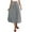 Gray, variant on Kilaqueen Button Front Skirts for Women Flared Flowy A Line Midi Skirt Casual High Waist Solid Color Summer Cotton Linen Skirts