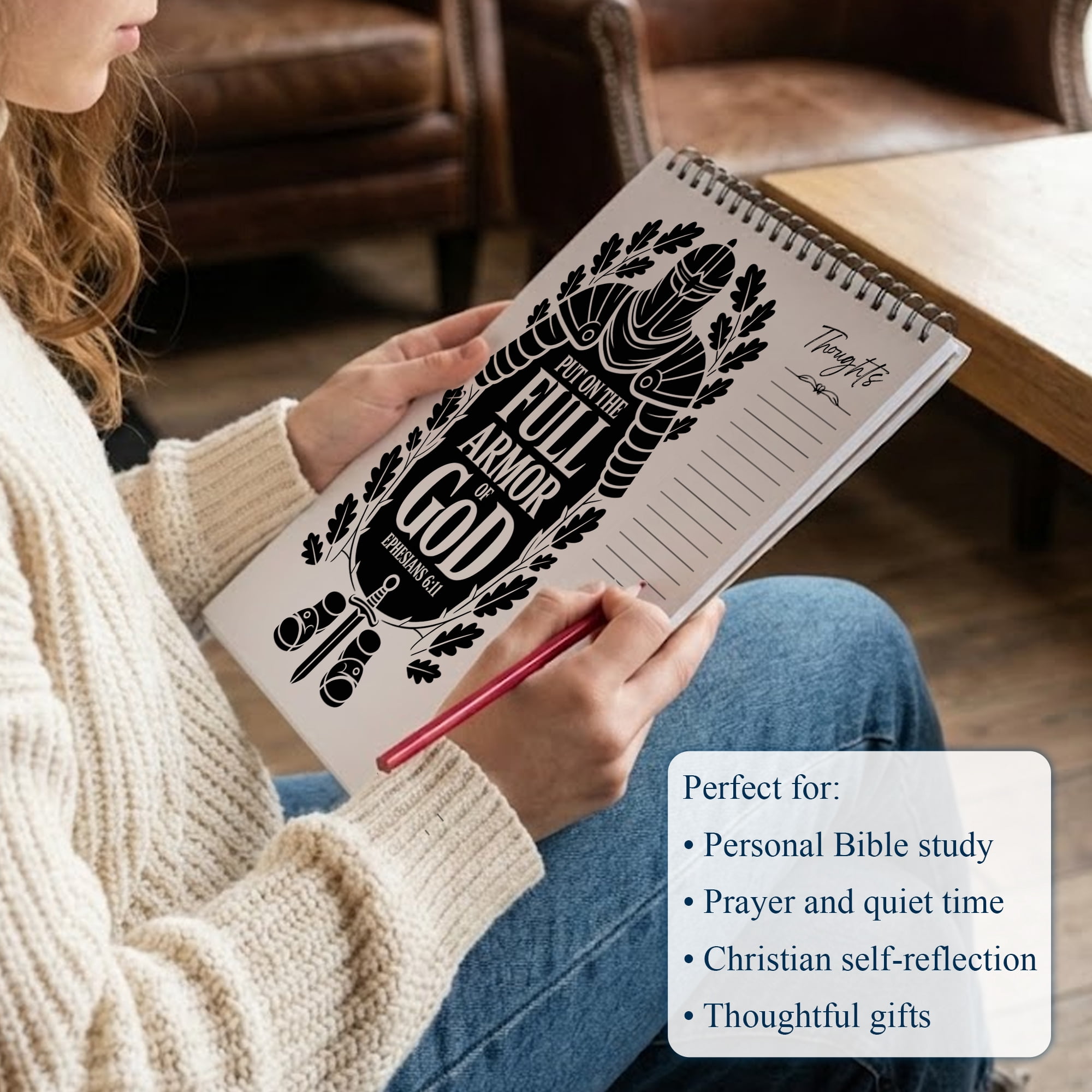 The Epistles Monochrome Coloring Book for Adults, 30 Minimalist Scripture Art Pages with Reflection & Prayer Space, Spiral Bound, A4 or A5 Softcover or Wood Cover