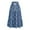 Cyan, variant on Yucgh Women's Denim Print Pleated Midi Skirt with Bow, Retro Casual Long Skirt, Flowy Bohemian Skirt with Elastic Waist,Royal Blue,S