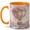 Orange, variant on Floral Hot Air Balloon Coffee Mug, Fantasy Travel Mug for Women, Watercolor Balloon with Flowers and Castle Scene, Dreamy Gift, Ceramic 11 Oz Cup