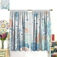 thumbnail image 3 of Coastal Sea Animals Curtain,Watercolor Colorful Nautical Sea Horse Shells Coral Tropical Fish Seaworld Rod Pocket Window Treatment Curtains for Home Decor Living Room 21x54in,2 Panel Set, 3 of 6