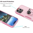 thumbnail image 2 of Hisdou Case for iPhone 15 Pro with Ring Stand, 360° Rotatable Ring Holder Magnetic Kickstand, Heavy Duty Shockproof Cover Women Men Luxury Protective Phone Case for iPhone 15 Pro 6.1", Pink, 2 of 6