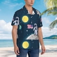 thumbnail image 3 of Balery Astronaut With USA Flag Camisas hawaianas de manga corta para hombre, camisas playeras de corte holgado, camisas de vacaciones con botones,XX-Large, 3 of 7