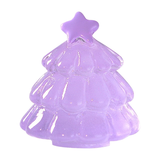 Purple Luminous Christmas Tree Ornaments Glow In The Dark Miniature Decorations For Holiday Home Decor Festive Tree Decorations Perfect For Desktop Display Set Of 10Pc Size Small Weight 0.