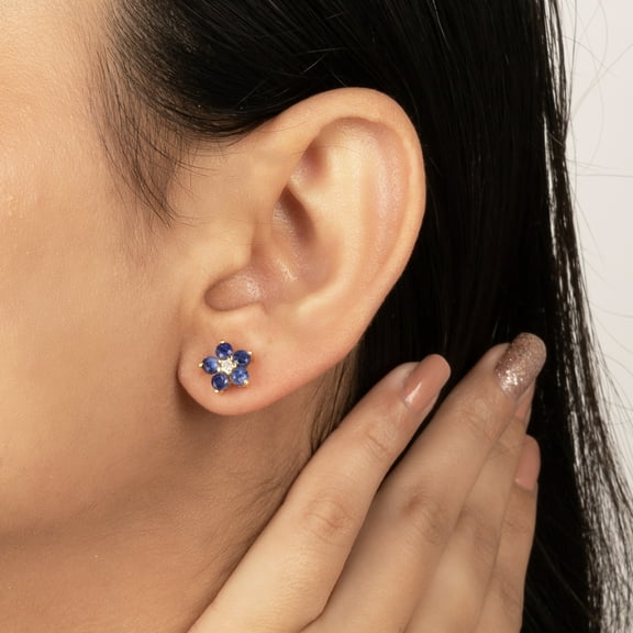 Sapphire Earring Gold Vermeil Handmade Gemstone 925 Sterling Silver Jewelry